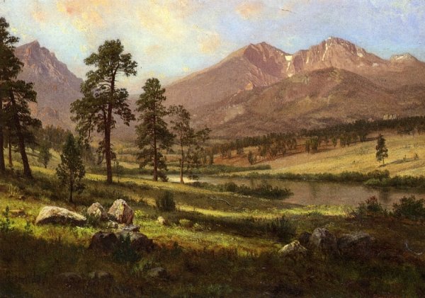 Main Product Photo of Long's Peak, Estes Park, Colorado Painting by Albert Bierstadt