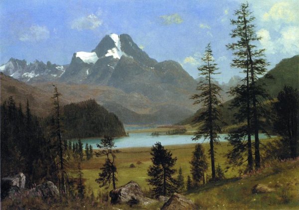Main Product Photo of Long's Peak, Estes Park, Colorado Painting by Albert Bierstadt