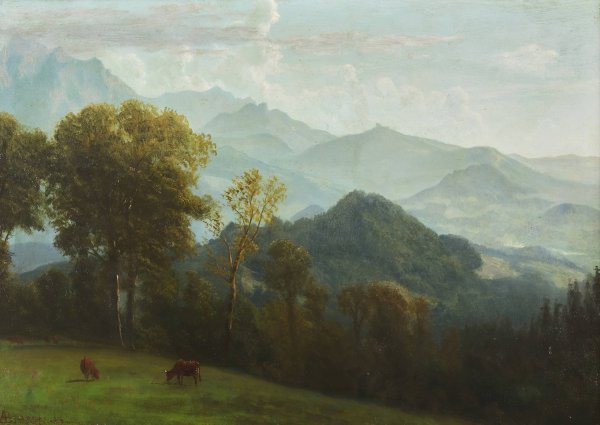 Main Product Photo of Lucerne, Switzerland Painting by Albert Bierstadt