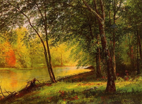 Merced River, California by Albert Bierstadt - Hand-Painted Oil Painting Reproduction