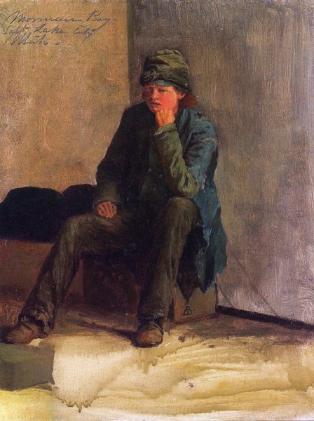 Mormon Boy, Salt Lake City by Albert Bierstadt - Hand-Painted Oil Painting Reproduction