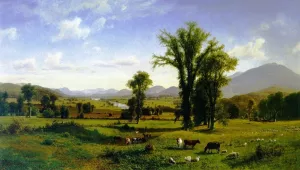 Mount Ascutney from Claremont, New Hampshire by Albert Bierstadt Oil Painting