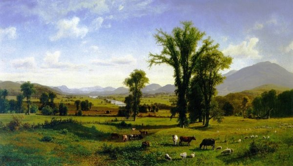 Main Product Photo of Mount Ascutney from Claremont, New Hampshire Painting by Albert Bierstadt