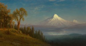 Mount St. Helens, Columbia River, Oregon by Albert Bierstadt Oil Painting