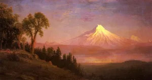 Mount St. Helens, Columbia River, Oregon by Albert Bierstadt - Oil Painting Reproduction