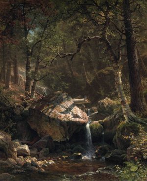 Mountain Brook by Albert Bierstadt Oil Painting