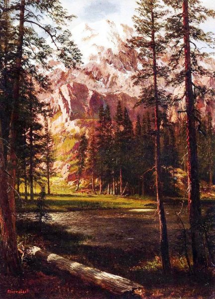 Main Product Photo of Mountain Lake II Painting by Albert Bierstadt