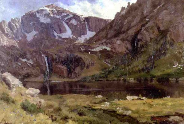 Mountain Lake by Albert Bierstadt - Hand-Painted Oil Painting Reproduction
