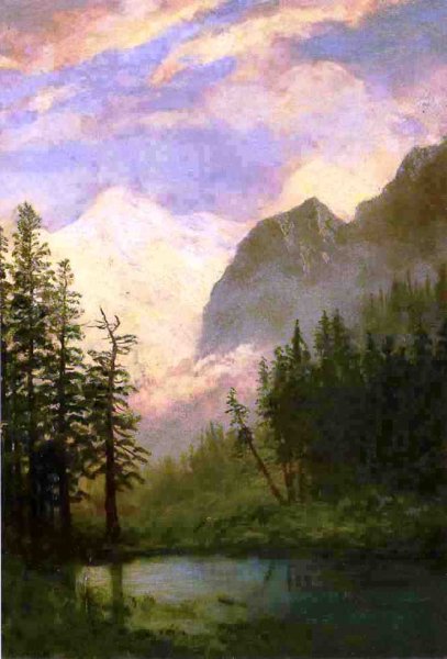 Main Product Photo of Mountain Landscape 2 Painting by Albert Bierstadt