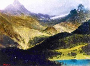 Mountain Landscape 3 by Albert Bierstadt Oil Painting