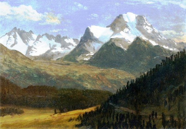 Main Product Photo of Mountain Landscape 4 Painting by Albert Bierstadt