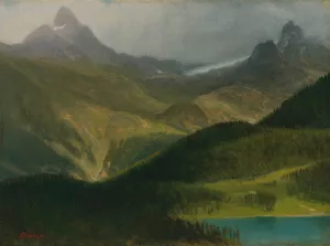 Mountain Landscape by Albert Bierstadt Oil Painting