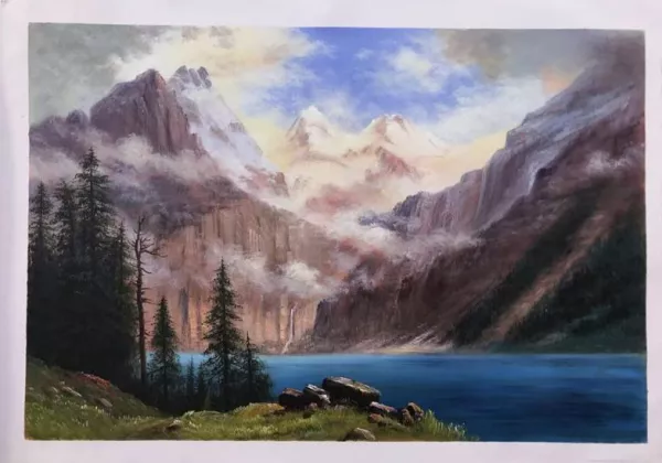 Mountain Scene painting by Albert Bierstadt