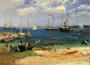 Nassau Harbor by Albert Bierstadt Oil Painting
