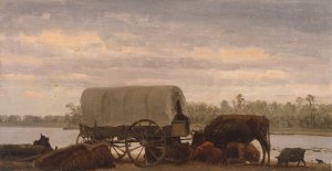 Nooning on the Platte by Albert Bierstadt Oil Painting