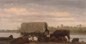 Nooning on the Platte by Albert Bierstadt Oil Painting