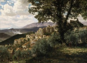 Olevano by Albert Bierstadt Oil Painting