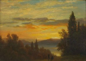 On the Hudson River Near Irvington by Albert Bierstadt Oil Painting