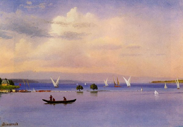 Main Product Photo of On the Lake Painting by Albert Bierstadt