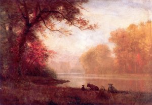 Passaic River by Albert Bierstadt Oil Painting