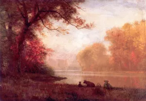 Passaic River by Albert Bierstadt Oil Painting