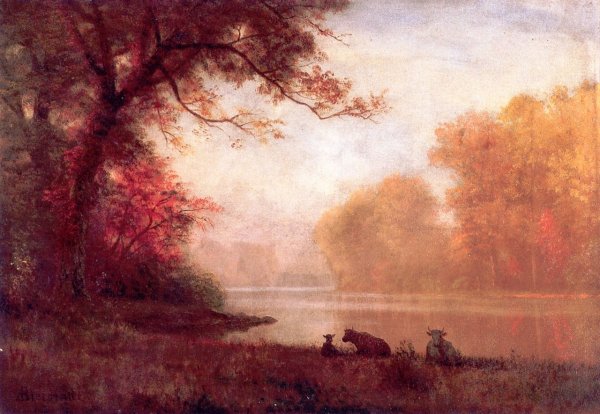 Main Product Photo of Passaic River Painting by Albert Bierstadt