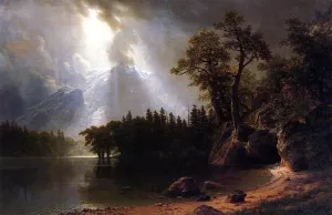 Passing Storm Over the Sierra Nevada by Albert Bierstadt Oil Painting