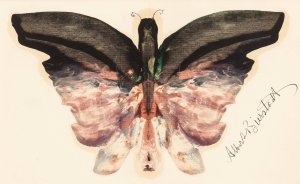 Pink Butterfly by Albert Bierstadt Oil Painting
