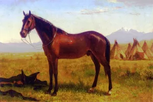 Portrait of a Horse by Albert Bierstadt Oil Painting