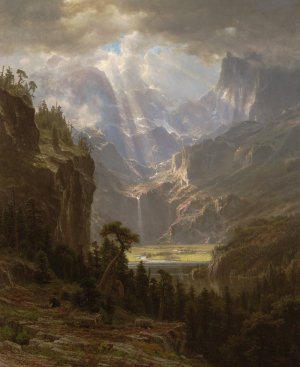 Rocky Mountains, Lander's Peak by Albert Bierstadt Oil Painting