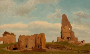 Ruins-Campagna of Rome by Albert Bierstadt Oil Painting