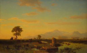 Ruins of Paestum by Albert Bierstadt Oil Painting