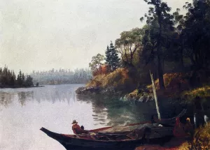 Salmon Fishing on the Northwest Coast by Albert Bierstadt - Oil Painting Reproduction