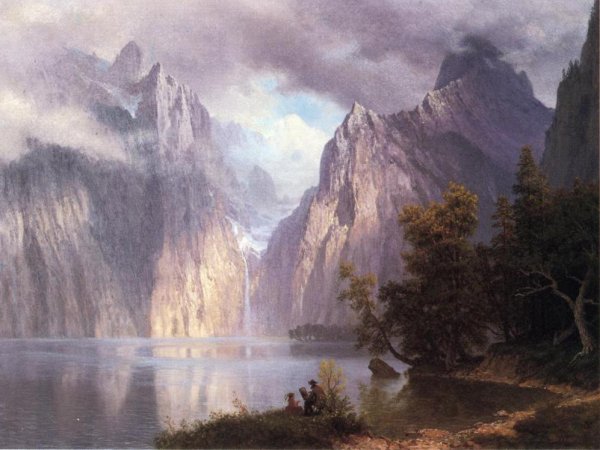 Main Product Photo of Scene in the Sierra Nevada Painting by Albert Bierstadt
