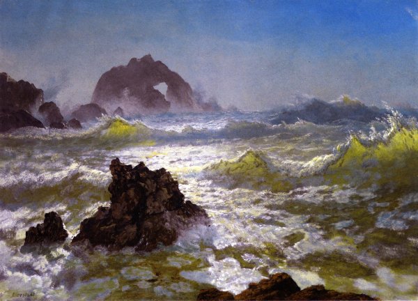 Main Product Photo of Seal Rock, California Painting by Albert Bierstadt