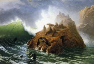Seal Rock by Albert Bierstadt - Oil Painting Reproduction
