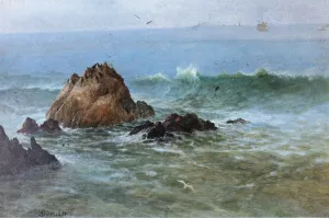 Seal Rocks off Pacific Coast, California by Albert Bierstadt Oil Painting
