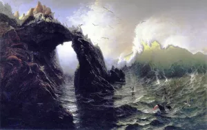 Seal Rocks by Albert Bierstadt Oil Painting