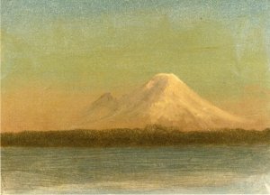 Snow-Capped Moutain at Twilight Oil painting by Albert Bierstadt
