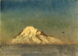 Snow-Capped Moutain by Albert Bierstadt Oil Painting