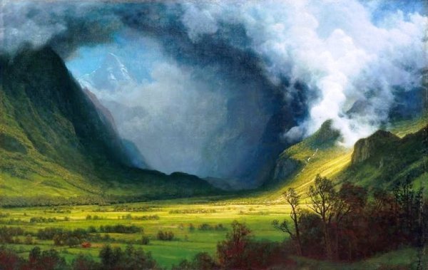 Main Product Photo of Storm in the Mountains Painting by Albert Bierstadt