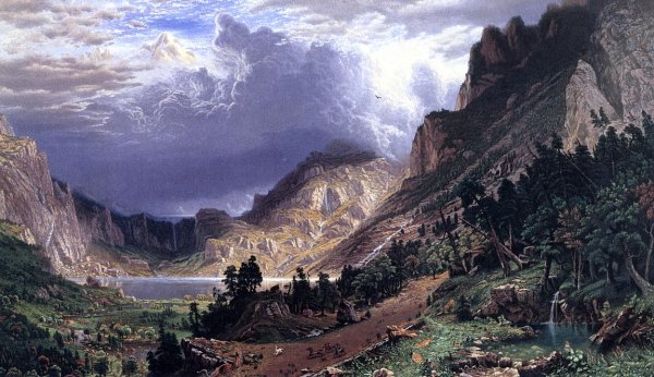 Main Product Photo of Storm in the Rocky Mountains, Mt. Rosalie Painting by Albert Bierstadt