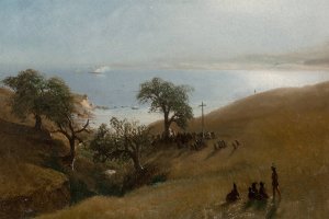 Study for Entrance into Monterey by Albert Bierstadt Oil Painting