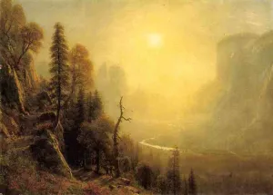 Study for Yosemite Valley, Glacier Point Trail by Albert Bierstadt - Oil Painting Reproduction