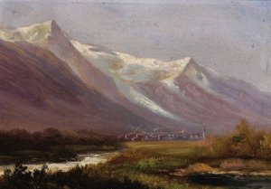 Study of Mountains by Albert Bierstadt Oil Painting
