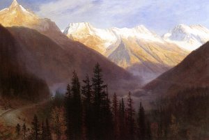 Sunrise at Glacier Station by Albert Bierstadt Oil Painting
