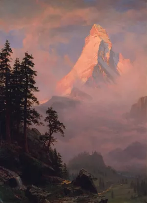 Sunrise on the Matterhorn by Albert Bierstadt Oil Painting