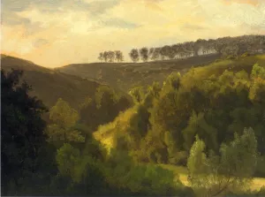 Sunrise over Forest and Grove by Albert Bierstadt - Oil Painting Reproduction