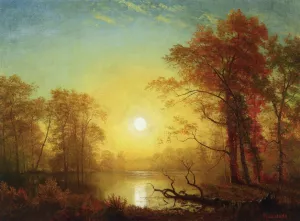 Sunrise painting by Albert Bierstadt