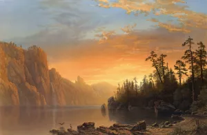 Sunset in California by Albert Bierstadt Oil Painting